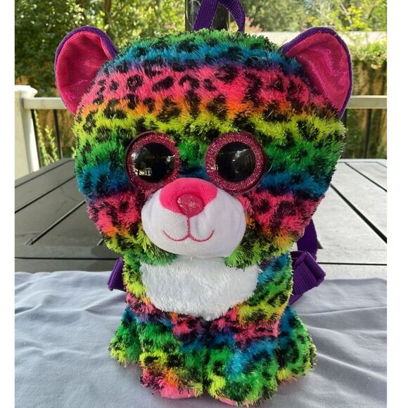 Ty Beanie Dotty the Rainbow Cat Plush Backpack - Picture 1 of 8
